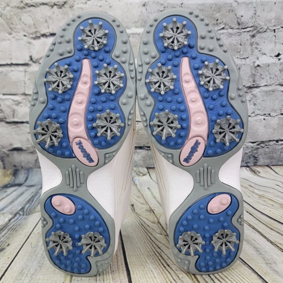 FootJoy GreenJoys Women's Golf Shoes Size 9.5 M Leather White Pink Trim 48703 - Picture 8 of 9